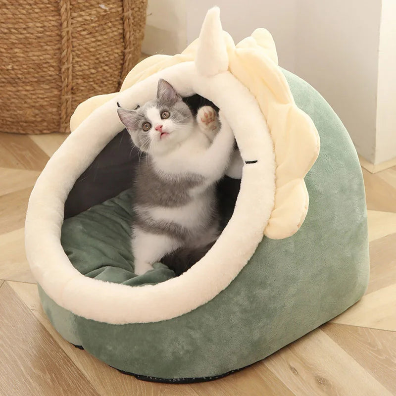 Deep Sleep Cat Bed Cartoon Pet Bed Foldable