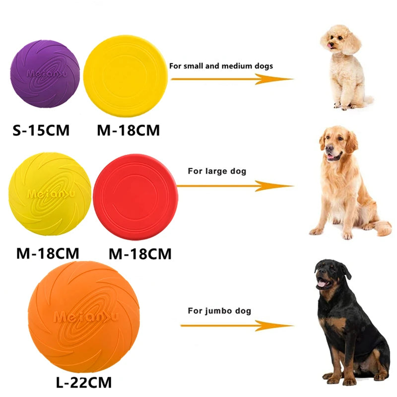 OUZEY Bite Resistant Silicone Frisbeed Toys For Dog